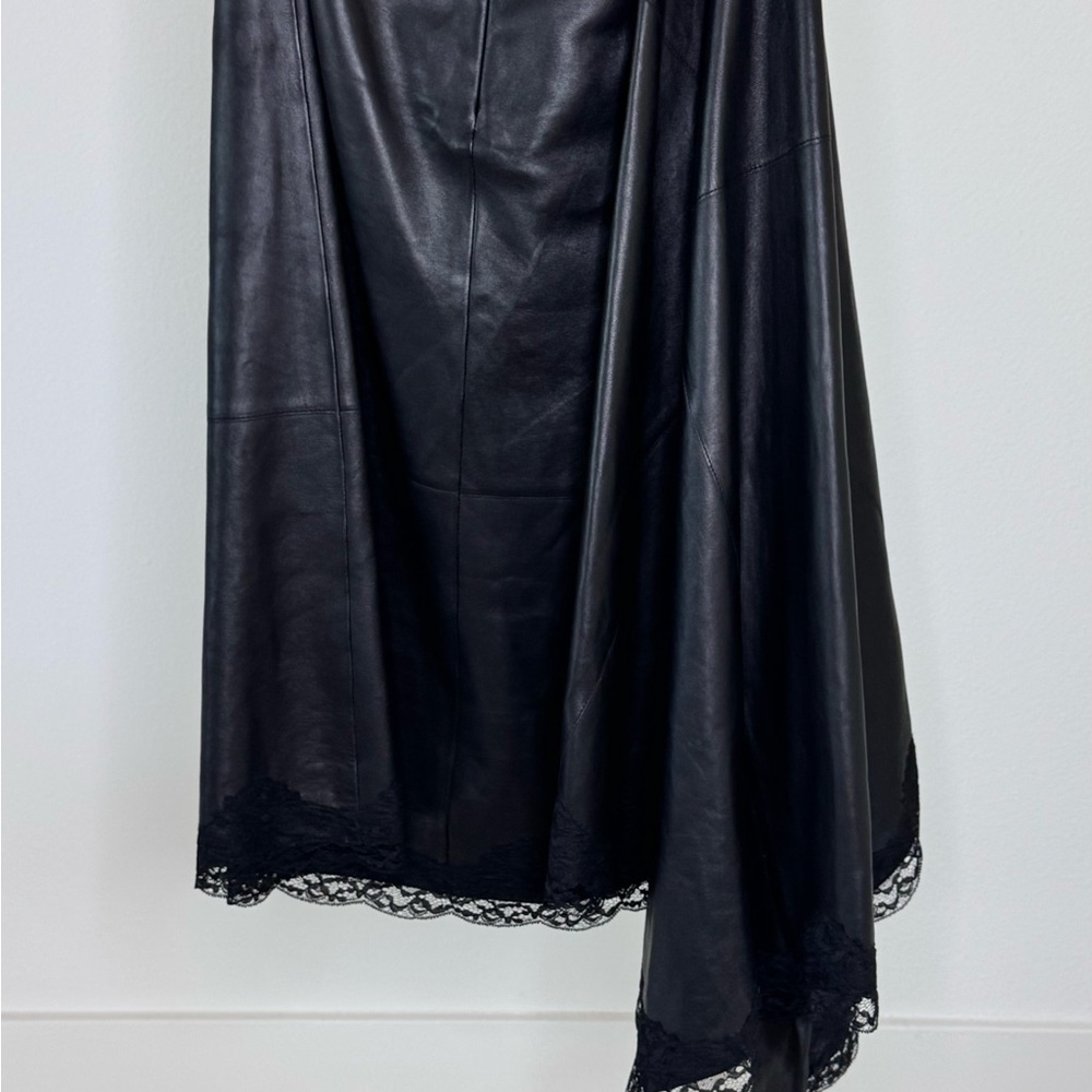 Elegant Black Lace-Trimmed Skirt